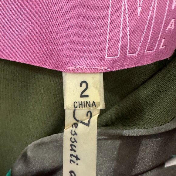 MIKAEL AGHAL Silk Dress Made in Italy Pleated Sheath Novelty Print - Picture 15 of 16